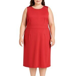 Soho Apparel Plus Size 22W Sleeveless Dress With Silver Stud Accents & Back Zip